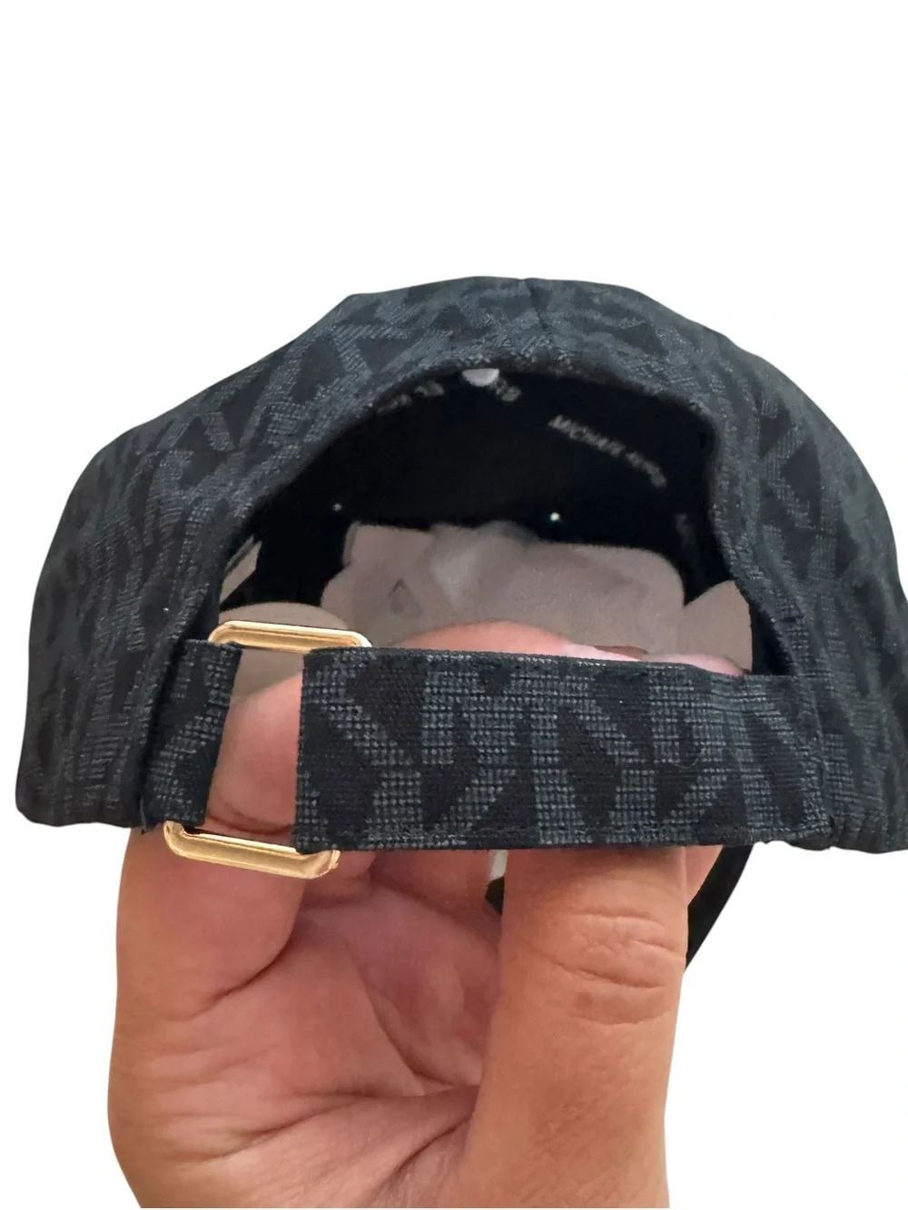NWT Michael Kors Women's Black Baseball Cap Hat MK Logo Cotton Adjustable $68 🔥